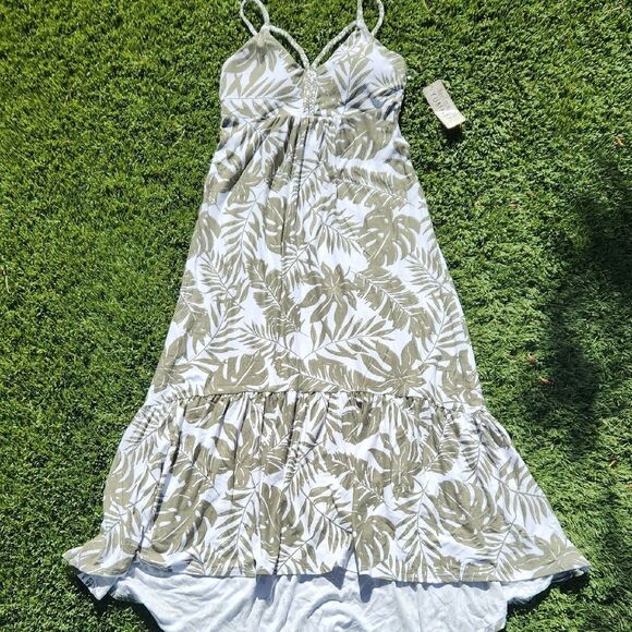 Tropical Leaf Print Maxi Dress by Derek Heart Women's small - Picture 1 of 6
